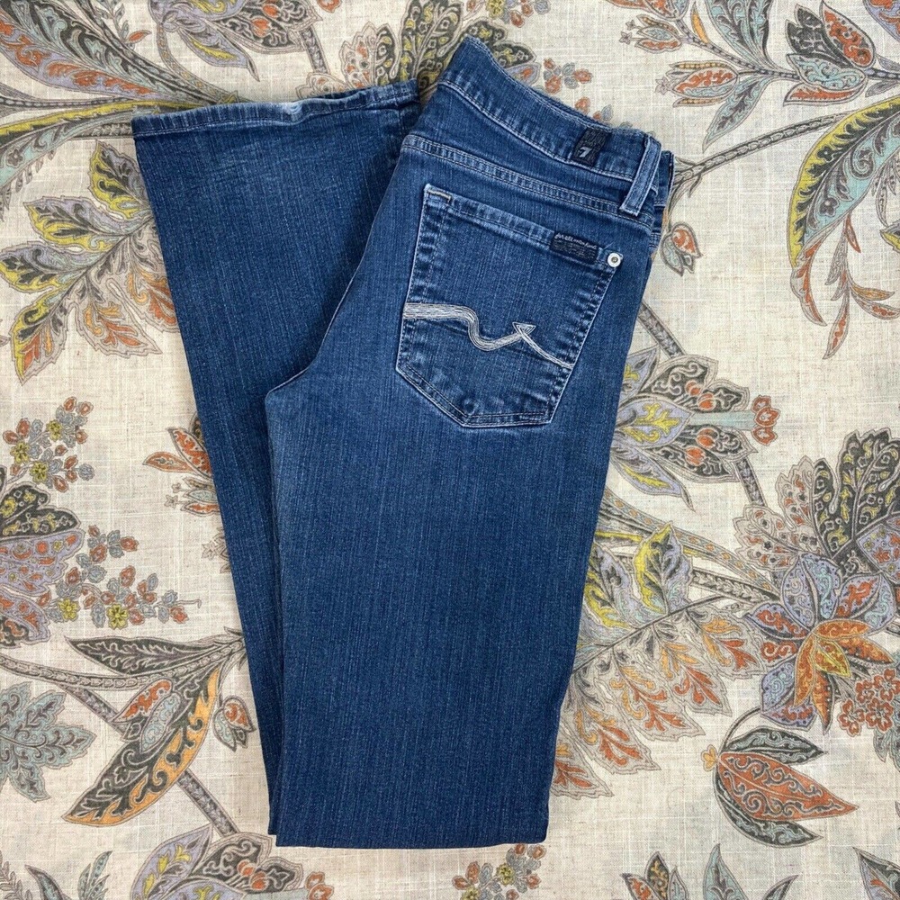 7 for all Mankind Women Bootcut Blue Jean Pants 28
